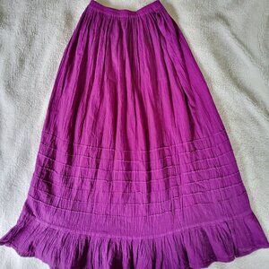 Manta Crinkled Maxi Ruffle Cotton Cottage Skirt NWOT